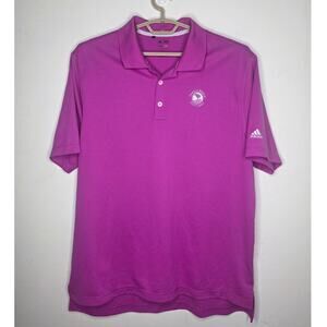 Adidas pink purple short sleeve polo shirt with Pebble Beach logo - XL